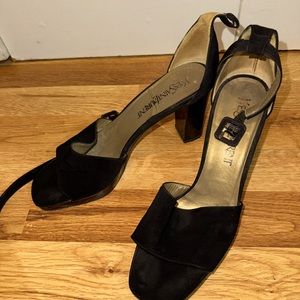 Vintage YSL strap open toe heels 8.5W